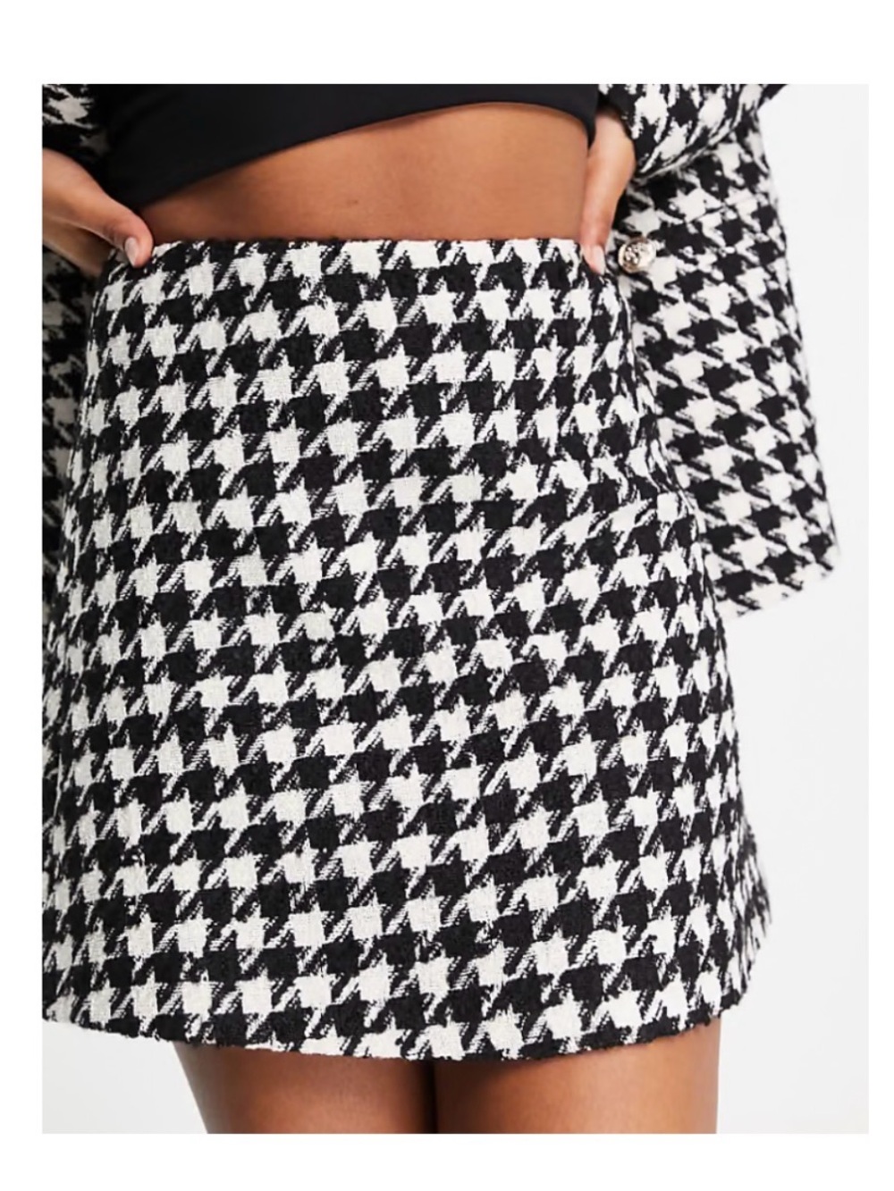 ASOS Black & White Houndstooth Mini Skirt